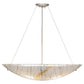 Meyda Lighting Metro Fusion 30" 4-Light Brushed Nickel Inverted Pendant Light With Ramoscelli Shade Glass