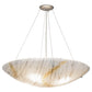 Meyda Lighting Metro Fusion 30" 4-Light Brushed Nickel Inverted Pendant Light With Ramoscelli Shade Glass