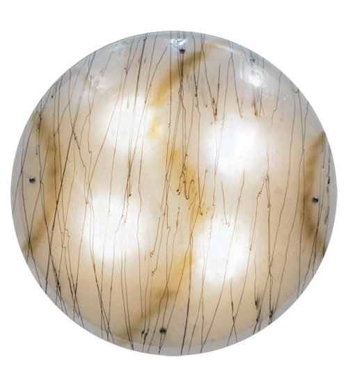 Meyda Lighting Metro Fusion 30" 4-Light Brushed Nickel Inverted Pendant Light With Ramoscelli Shade Glass