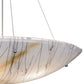 Meyda Lighting Metro Fusion 30" 4-Light Brushed Nickel Inverted Pendant Light With Ramoscelli Shade Glass