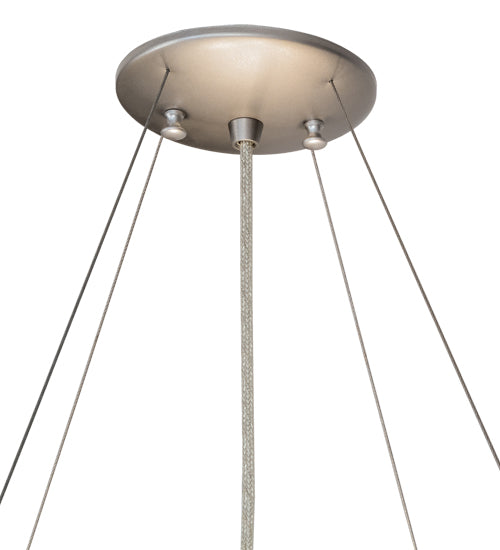 Meyda Lighting Metro Fusion 30" 4-Light Brushed Nickel Inverted Pendant Light With Ramoscelli Shade Glass