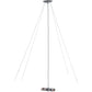 Meyda Lighting Metro Fusion 30" 4-Light Brushed Nickel Inverted Pendant Light With Ramoscelli Shade Glass