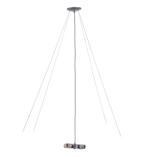 Meyda Lighting Metro Fusion 30" 4-Light Brushed Nickel Inverted Pendant Light With Ramoscelli Shade Glass