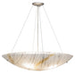 Meyda Lighting Metro Fusion 30" 4-Light Brushed Nickel Inverted Pendant Light With Ramoscelli Shade Glass