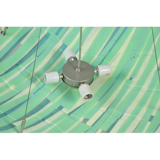 Meyda Lighting Metro Fusion 30" 4-Light Nickel La Spiaggia Inverted Pendant Light With Multi-Colored Shade Glass