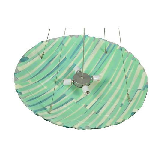 Meyda Lighting Metro Fusion 30" 4-Light Nickel La Spiaggia Inverted Pendant Light With Multi-Colored Shade Glass
