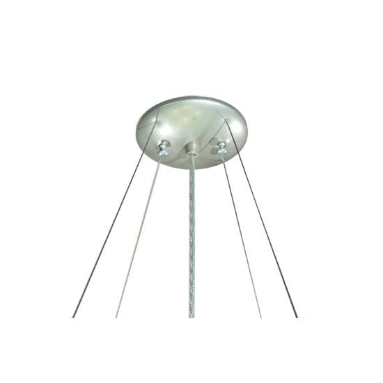 Meyda Lighting Metro Fusion 30" 4-Light Nickel La Spiaggia Inverted Pendant Light With Multi-Colored Shade Glass
