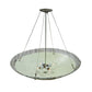 Meyda Lighting Metro Fusion 30" 4-Light Nickel Primavera Inverted Pendant Light With White and Black Streamers Shade Glass