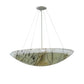 Meyda Lighting Metro Fusion 30" 4-Light Nickel Primavera Inverted Pendant Light With White and Black Streamers Shade Glass
