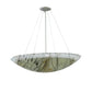 Meyda Lighting Metro Fusion 30" 4-Light Nickel Primavera Inverted Pendant Light With White and Black Streamers Shade Glass