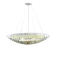 Meyda Lighting Metro Fusion 30" 4-Light Nickel Primavera Inverted Pendant Light With White and Black Streamers Shade Glass