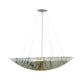 Meyda Lighting Metro Fusion 30" 4-Light Nickel Primavera Inverted Pendant Light With White and Black Streamers Shade Glass