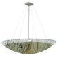 Meyda Lighting Metro Fusion 30" 4-Light Nickel Primavera Inverted Pendant Light With White and Black Streamers Shade Glass