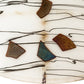 Meyda Lighting Metro Fusion 30" 4-Light Nickel Ramoscelli Inverted Pendant Light With Multi-Colored Shade Glass