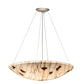 Meyda Lighting Metro Fusion 30" 4-Light Nickel Ramoscelli Inverted Pendant Light With Multi-Colored Shade Glass