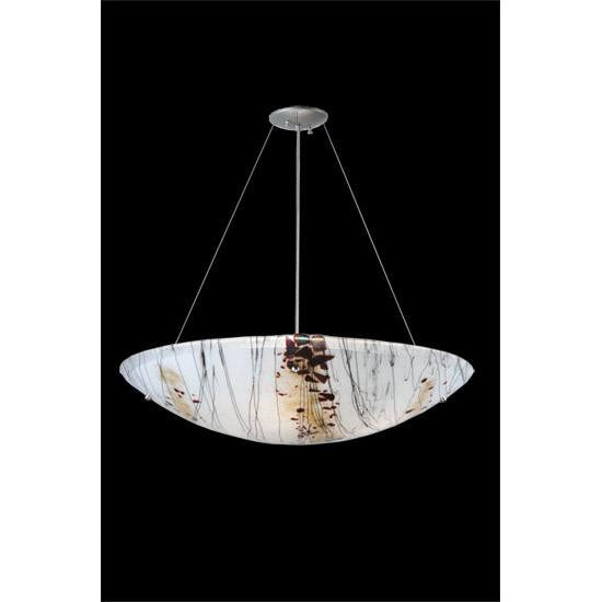 Meyda Lighting Metro Fusion 30" 4-Light Nickel Ramoscelli Inverted Pendant Light With White Shade Glass