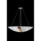 Meyda Lighting Metro Fusion 30" 4-Light Nickel Ramoscelli Inverted Pendant Light With White Shade Glass