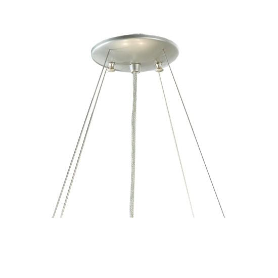 Meyda Lighting Metro Fusion 30" 4-Light Nickel Ramoscelli Inverted Pendant Light With White Shade Glass