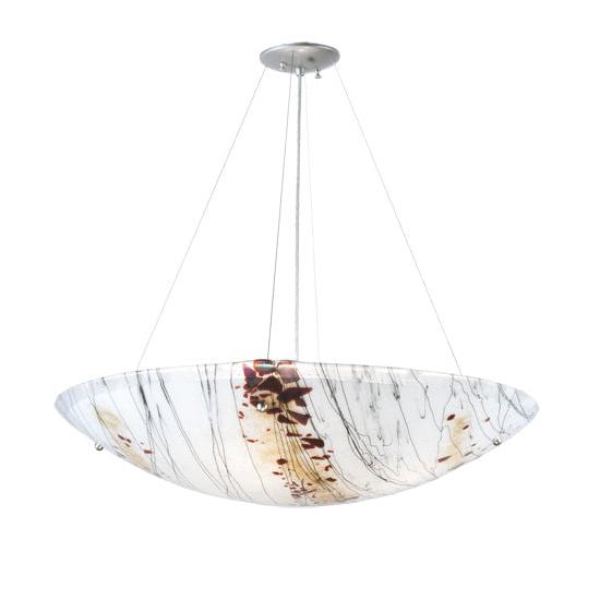 Meyda Lighting Metro Fusion 30" 4-Light Nickel Ramoscelli Inverted Pendant Light With White Shade Glass