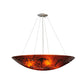Meyda Lighting Metro Fusion 30" 4-Light Silver The Rock Inverted Pendant Light With Amber Shade Glass