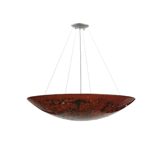 Meyda Lighting Metro Fusion 30" 4-Light Silver The Rock Inverted Pendant Light With Amber Shade Glass