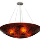 Meyda Lighting Metro Fusion 30" 4-Light Silver The Rock Inverted Pendant Light With Amber Shade Glass