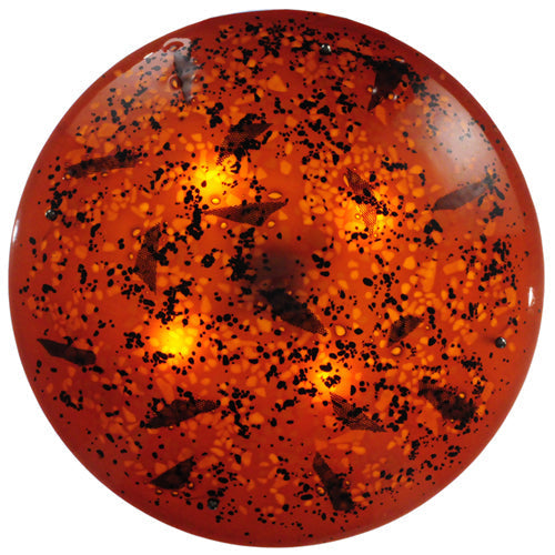 Meyda Lighting Metro Fusion 30" 4-Light Silver The Rock Inverted Pendant Light With Amber Shade Glass