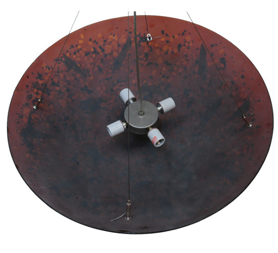 Meyda Lighting Metro Fusion 30" 4-Light Silver The Rock Inverted Pendant Light With Amber Shade Glass