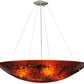 Meyda Lighting Metro Fusion 30" 4-Light Silver The Rock Inverted Pendant Light With Amber Shade Glass