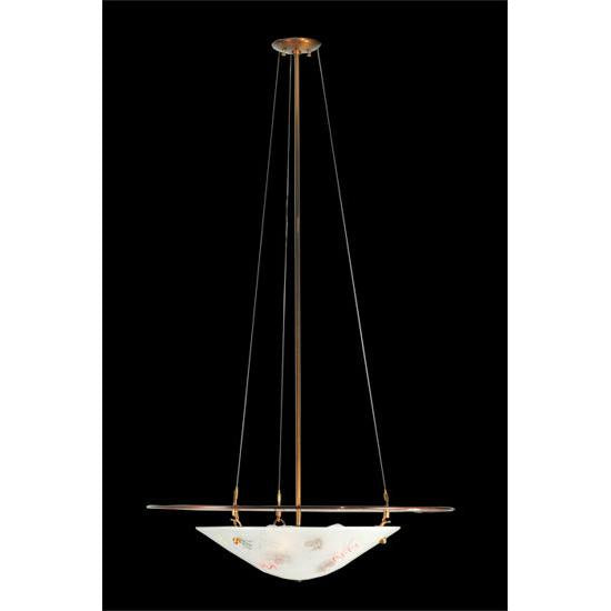 Meyda Lighting Metro Fusion 31" 3-Light Nickel Super Nova Inverted Pendant Light With Clear Noodles Shade Glass