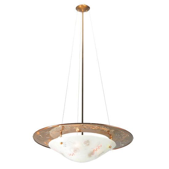 Meyda Lighting Metro Fusion 31" 3-Light Nickel Super Nova Inverted Pendant Light With Clear Noodles Shade Glass