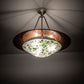 Meyda Lighting Metro Fusion 31" 3-Light Nickel & Transparent Copper Super Nova Semi-flush Mount Light With Multi-Colored Shade Glass
