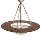 Meyda Lighting Metro Fusion 31" 3-Light Nickel & Transparent Copper Super Nova Semi-flush Mount Light With Multi-Colored Shade Glass