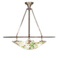 Meyda Lighting Metro Fusion 31" 3-Light Nickel & Transparent Copper Super Nova Semi-flush Mount Light With Multi-Colored Shade Glass