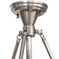 Meyda Lighting Metro Fusion 31" 3-Light Nickel & Transparent Copper Super Nova Semi-flush Mount Light With Multi-Colored Shade Glass