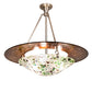 Meyda Lighting Metro Fusion 31" 3-Light Nickel & Transparent Copper Super Nova Semi-flush Mount Light With Multi-Colored Shade Glass