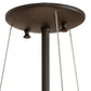 Meyda Lighting Metro Fusion 31" 3-Light Transparent Copper & Oil Rubbed Bronze Super Nova Inverted Pendant Light With Frosted Clear Shade Glass