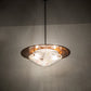 Meyda Lighting Metro Fusion 31" 3-Light Transparent Copper & Oil Rubbed Bronze Super Nova Inverted Pendant Light With Frosted Clear Shade Glass
