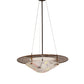 Meyda Lighting Metro Fusion 31" 3-Light Transparent Copper & Oil Rubbed Bronze Super Nova Inverted Pendant Light With Frosted Clear Shade Glass