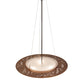 Meyda Lighting Metro Fusion 31" 3-Light Transparent Copper & Oil Rubbed Bronze Super Nova Inverted Pendant Light With Frosted Clear Shade Glass