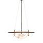 Meyda Lighting Metro Fusion 31" 3-Light Transparent Copper & Oil Rubbed Bronze Super Nova Inverted Pendant Light With Frosted Clear Shade Glass