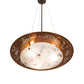 Meyda Lighting Metro Fusion 31" 3-Light Transparent Copper & Oil Rubbed Bronze Super Nova Inverted Pendant Light With Frosted Clear Shade Glass