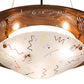 Meyda Lighting Metro Fusion 31" 3-Light Transparent Copper & Oil Rubbed Bronze Super Nova Inverted Pendant Light With Frosted Clear Shade Glass