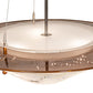 Meyda Lighting Metro Fusion 31" 3-Light Transparent Copper & Oil Rubbed Bronze Super Nova Inverted Pendant Light With Frosted Clear Shade Glass