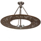 Meyda Lighting Metro Fusion 31" 3-Light Transparent Copper Super Nova Inverted Pendant Light With Clear Frosted Fused Shade Glass