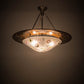 Meyda Lighting Metro Fusion 31" 3-Light Transparent Copper Super Nova Inverted Pendant Light With Clear Frosted Fused Shade Glass
