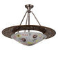 Meyda Lighting Metro Fusion 31" 3-Light Transparent Copper Super Nova Inverted Pendant Light With Clear Frosted Fused Shade Glass