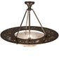 Meyda Lighting Metro Fusion 31" 3-Light Transparent Copper Super Nova Inverted Pendant Light With Clear Frosted Fused Shade Glass