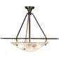 Meyda Lighting Metro Fusion 31" 3-Light Transparent Copper Super Nova Inverted Pendant Light With Clear Frosted Fused Shade Glass