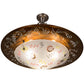 Meyda Lighting Metro Fusion 31" 3-Light Transparent Copper Super Nova Inverted Pendant Light With Clear Frosted Fused Shade Glass
